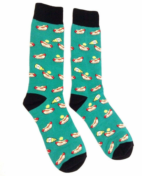 Fine Fit Casual Fast Food Snack Pattern Knit Crew Socks