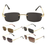 Bogart Slim Rimless Rectangular Luxury Sunglasses