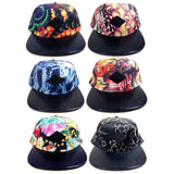 E-Flag Multicolor Faux Black Stingray Leather 5 Panel Strapback Hat
