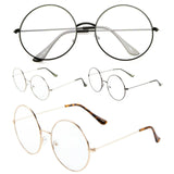 Oversized Round Luxury John Lennon Hippie Sunglasses w/ Clear Lenses