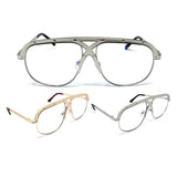 Berlin Oversized Luxury Retro Aviator Sunglasses w/ Clear Lenses