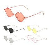 Kiss Sexy Lips Shaped Metal Wire Fame Lolita Sunglasses