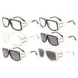 Gazelle Superfly Oversized Flat Top Square Hip Hop Luxury Aviator Sunglasses