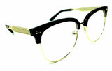 Horn Rimmed Square Luxury Sunglasses w/ Clear Lenses