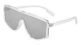 Flat Top Shield One Piece Lens Wrap Around Sunglasses