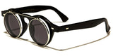 Cool Flip Up Round Clear Circle Lens Retro Steampunk Luxury Sunglasses