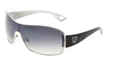 Khan Shield Wrap Around One Piece Lens Aviator Sunglasses