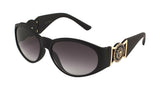 Kleo Oval Gold Lion Head Medallion Buckle Retro Luxury Sunglasses