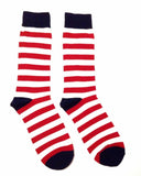 Fine Fit USA United States American Flag Patriotic Pattern Knit Crew Socks