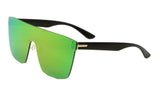 Rimless Flat Top Oversized Mono Shield One Piece Lens Sunglasses
