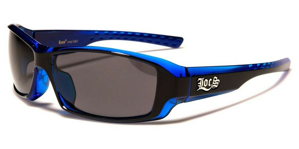 Locs Rectangular Slim Wrap Around Retro Chopper Sunglasses