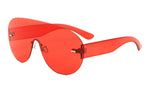 Aspen Rimless Oversized Shield Mono One Piece Lens Futuristic Sunglasses