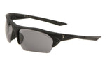 Khan Soft Rubber Semi Rimless Wrap Around Sport Sunglasses