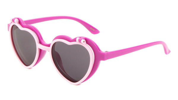 Kids Youth Girls Heart Shaped Cute Flip Up Sunglasses