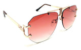 Syndicate Oversized Rimless Square Luxury Aviator Sunglasses