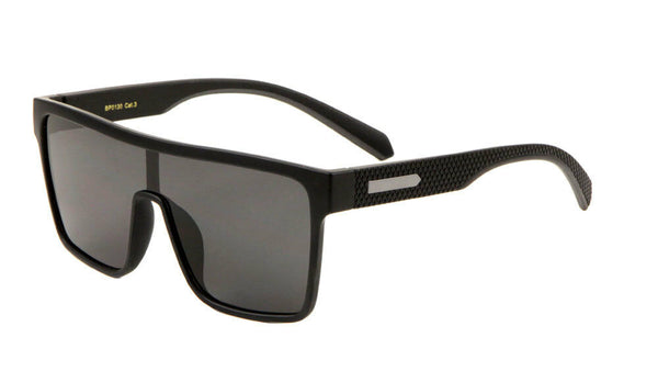 Futuristic Polarized Shield Square Aviator Sunglasses
