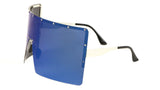 Flat Top XL Large Oversized One Piece Mono Lens Shield Wrap Around Sunglasses