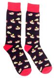 Fine Fit Casual Fast Food Snack Pattern Knit Crew Socks