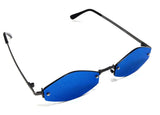 Slim Rimless Classic Hexagon Luxury Geometric Sunglasses