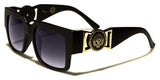 Kleo Square Gold Lion Head Medallion Buckle Retro Luxury Sunglasses