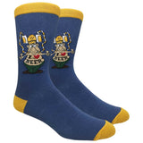 Fine Fit Casual Funny People Character Jobs Pattern Knit Crew Socks