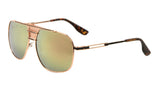 Roma Classic Turbo Square Metal Aviator Luxury Sunglasses