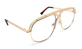 Berlin Oversized Luxury Retro Aviator Sunglasses w/ Clear Lenses