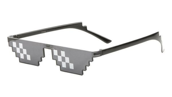 Thug Life Meme Emoji Pixelated Rimless Sunglasses