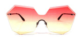 Rimless Oversized Laser Cut Futuristic One Piece Shield Lens Luxury Sunglasses