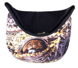 Black Sublimated Print Bill Strapback Hat