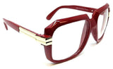 Gazelle Emcee Square Oversized Hip Hop Luxury Aviator Sunglasses w/ Clear Lenses