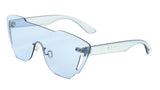 Sobe Rimless Shield Mono One Piece Lens Futuristic Sunglasses