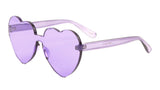 Thick Bold Oversized Lolita Heart Shaped Rimless Mono One Piece Shield Lens Sunglasses