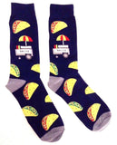 Fine Fit Casual Fast Food Snack Pattern Knit Crew Socks