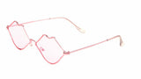 Kiss Sexy Lips Shaped Metal Wire Fame Lolita Sunglasses