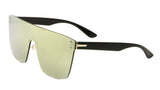 Rimless Flat Top Oversized Mono Shield One Piece Lens Sunglasses