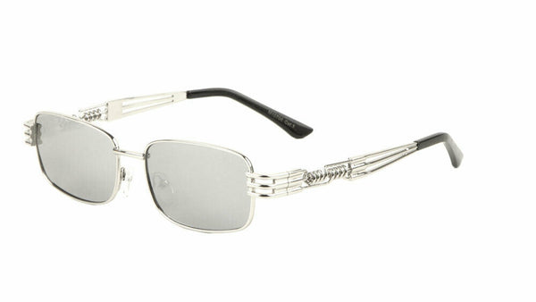 Rectangle metal frame classic aviator sunglasses