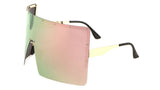 Flat Top XL Large Oversized One Piece Mono Lens Shield Wrap Around Sunglasses