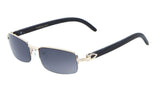 Debonair Metal & Faux Wood Slim Half Rim Rectangular Luxury Sunglasses