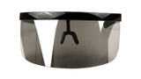 Half Rim Flat Top Oversized XXL Mono Shield Futuristic Wrap Face Visor Sunglasses