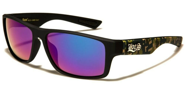 Locs Classic Square Camouflage Print Wrap Around Sunglasses