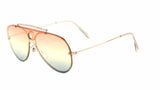 Classic Outdoorsman Shield Aviator Sunglasses w/Flat Lenses