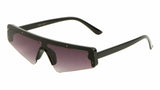 Slim Skinny Semi Rimless Shield One Piece Mono Lens Futuristic Wrap Sunglasses
