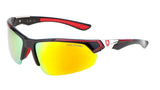Khan Polarized Semi Rimless Sport Wrap Around Sunglasses