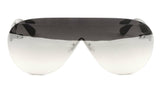 Disco Rimless Oversized Shield Mono One Piece Lens Futuristic Sunglasses