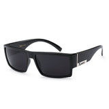 Locs Black Square Flat Top Sunglasses - Black Lenses