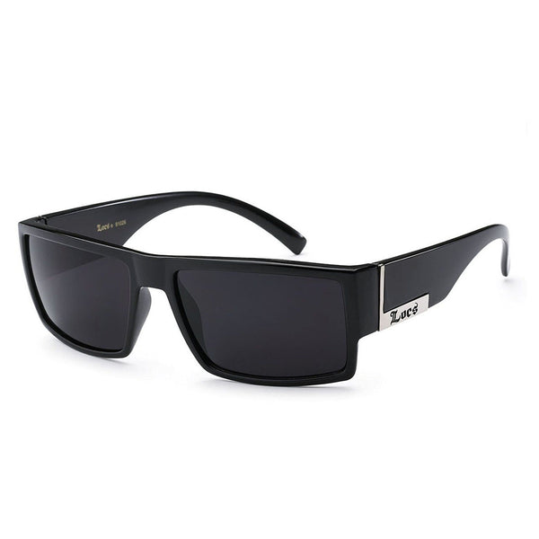 Locs Black Square Flat Top Sunglasses - Black Lenses