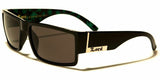 Locs Square Marijuana Weed Leaf Print Retro Chopper Sunglasses