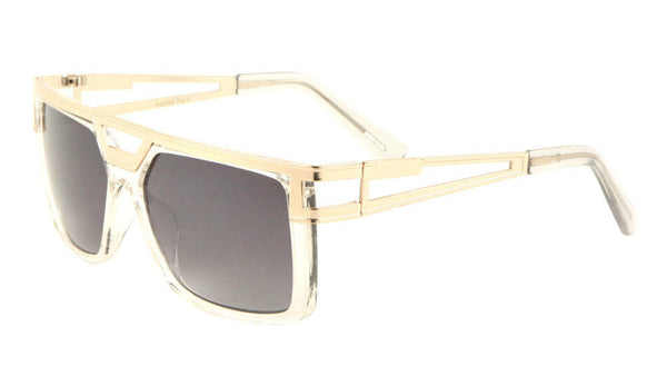 Gazelle Phenom Oversized Flat Top Square Hip Hop Luxury Aviator Sunglasses