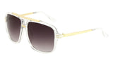 Metal & Plastic Flat Top Retro Sport Square Pilot Aviator Sunglasses